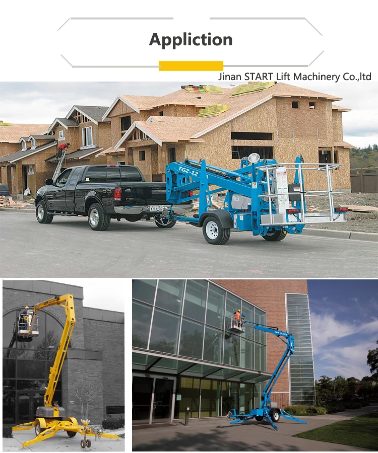 china cherry picker spider lift man boom lift aerial work platform trailer mounted articulating telescopic towable boom lift