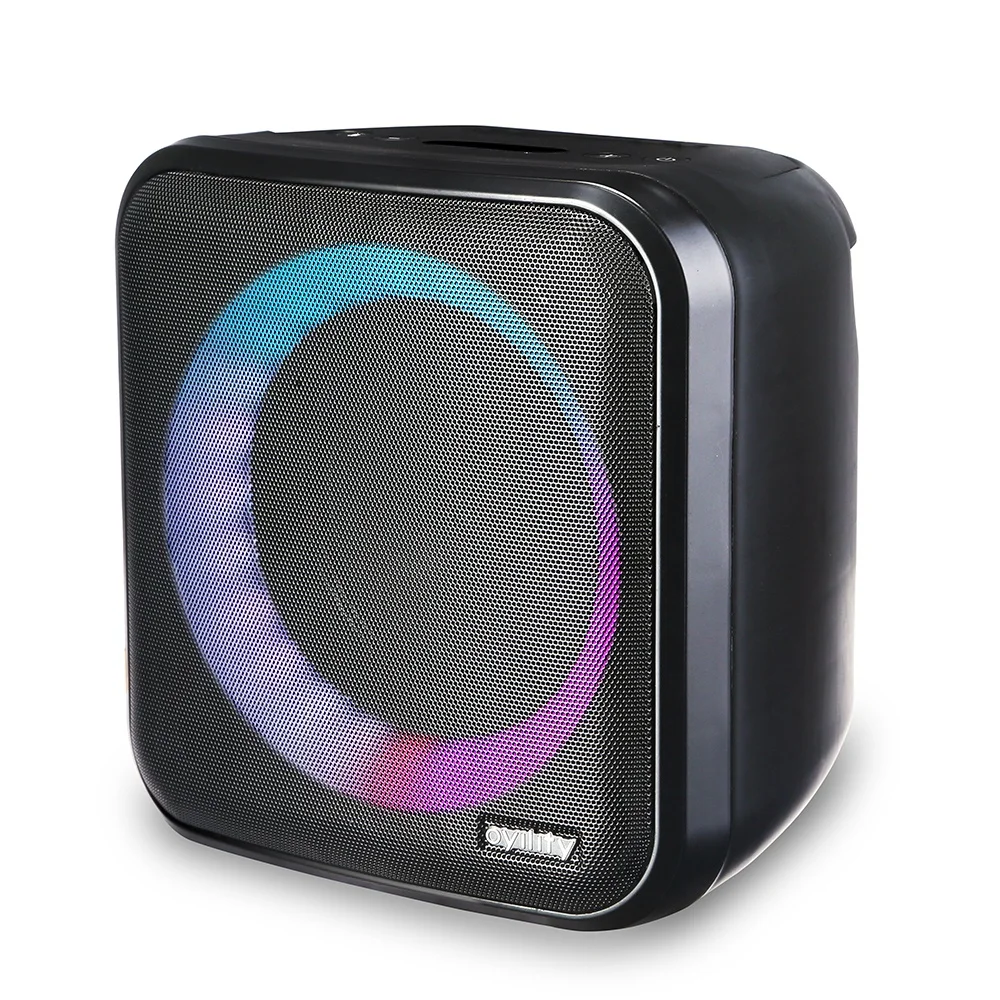 manufacturer custom  subwoofer speaker Wireless outdoor camping travel speaker with colorful LED Disco light