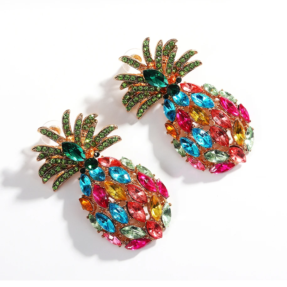 Big pineapple earrings clearance