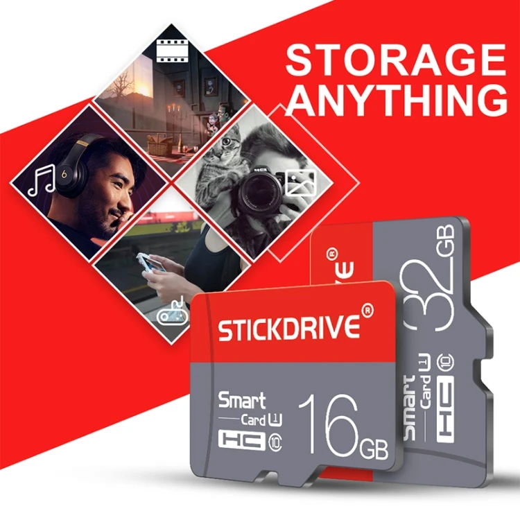 Dropshipping High Speed STICKDRIVE 32GB U1 Red and Grey TF(Micro SD) Memory Card with Factory price - ANKUX.COM