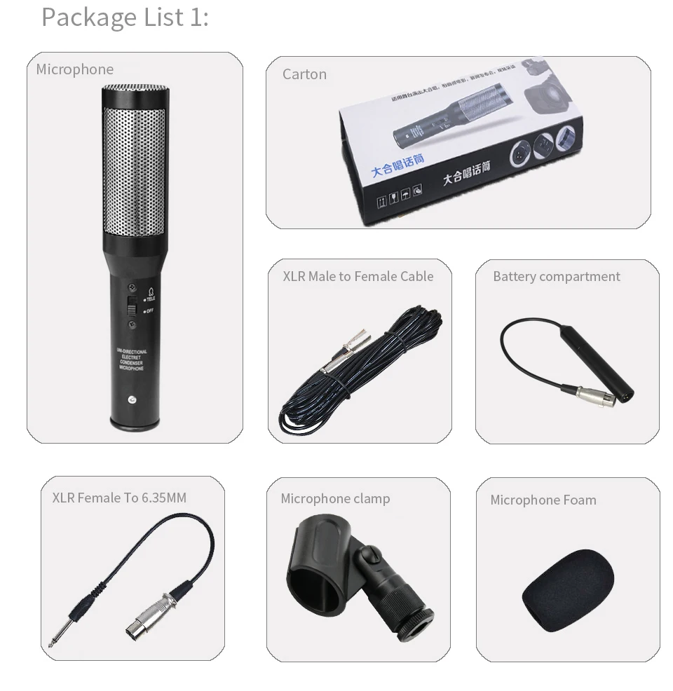 Professional Choir Condenser Microphone Capacitor Wired Chorus Mic High