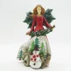 Wholesale Noel gift craft supplies living room decor Leaf Wings Vintage polyresin christmas statue Resin Indoor Angel Figurine