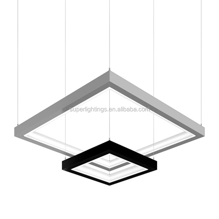 L15A aluminum chandelier ceiling office supermarket housing recessed track bar suspended led pendent linear lighting fixture