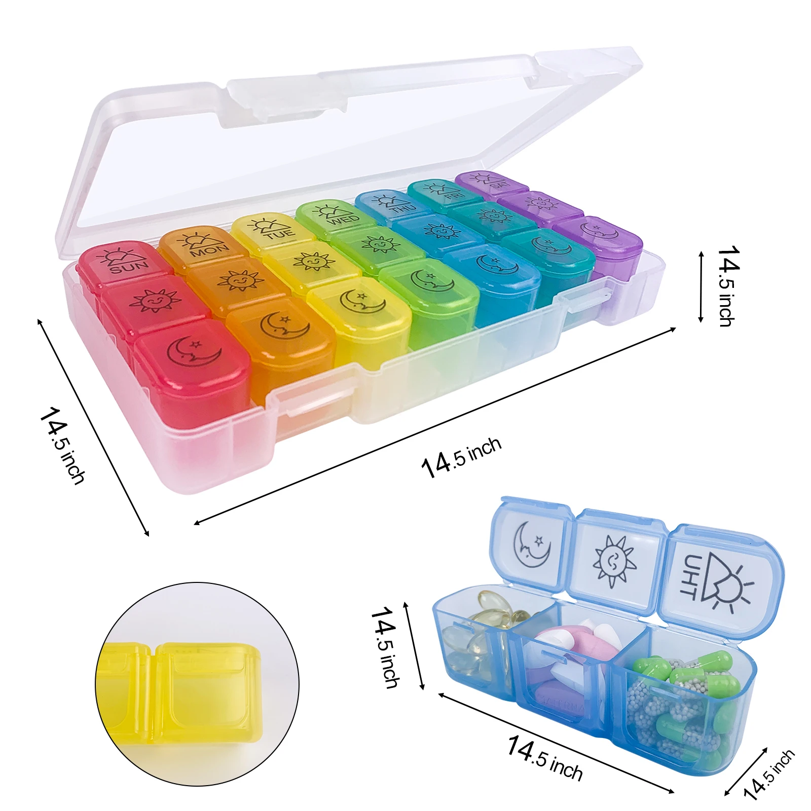 Weekly Tree Times A Day Pill Organizer 7 Days Large Medicine Organizer