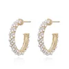 Personality fashion women CC shape beads earrings accessories alloy earrings stud