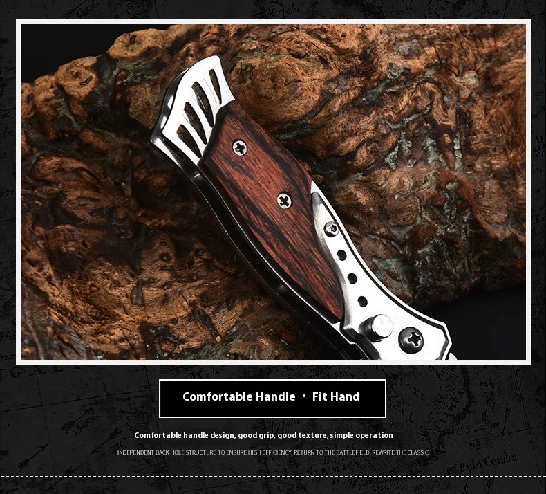 Portable Stainless Steel Mini Fruit Knife High Hardness Folding Wilderness Survival Cutting Blade Outdoor Rubber Grip for DIY