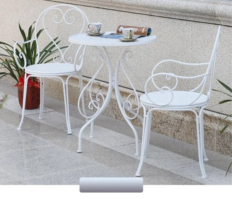 Outdoor Patio Garden Yard Iron Furniture Wrought Iron Metal Party Dining Table Sets