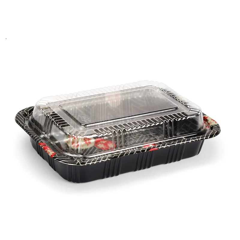 ecofriendly PS sakura embossing sushi take out container