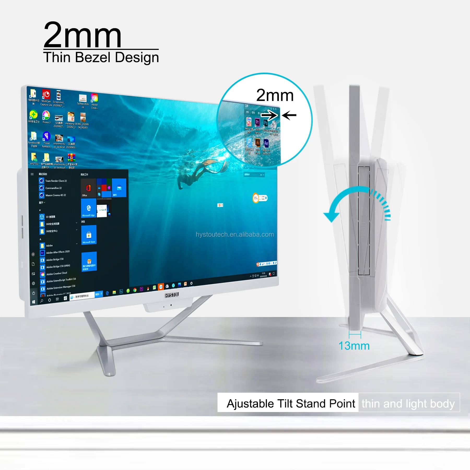 Monoblock Gaming All In One Computer Ordenador 23.8 Inch System Unit Pc