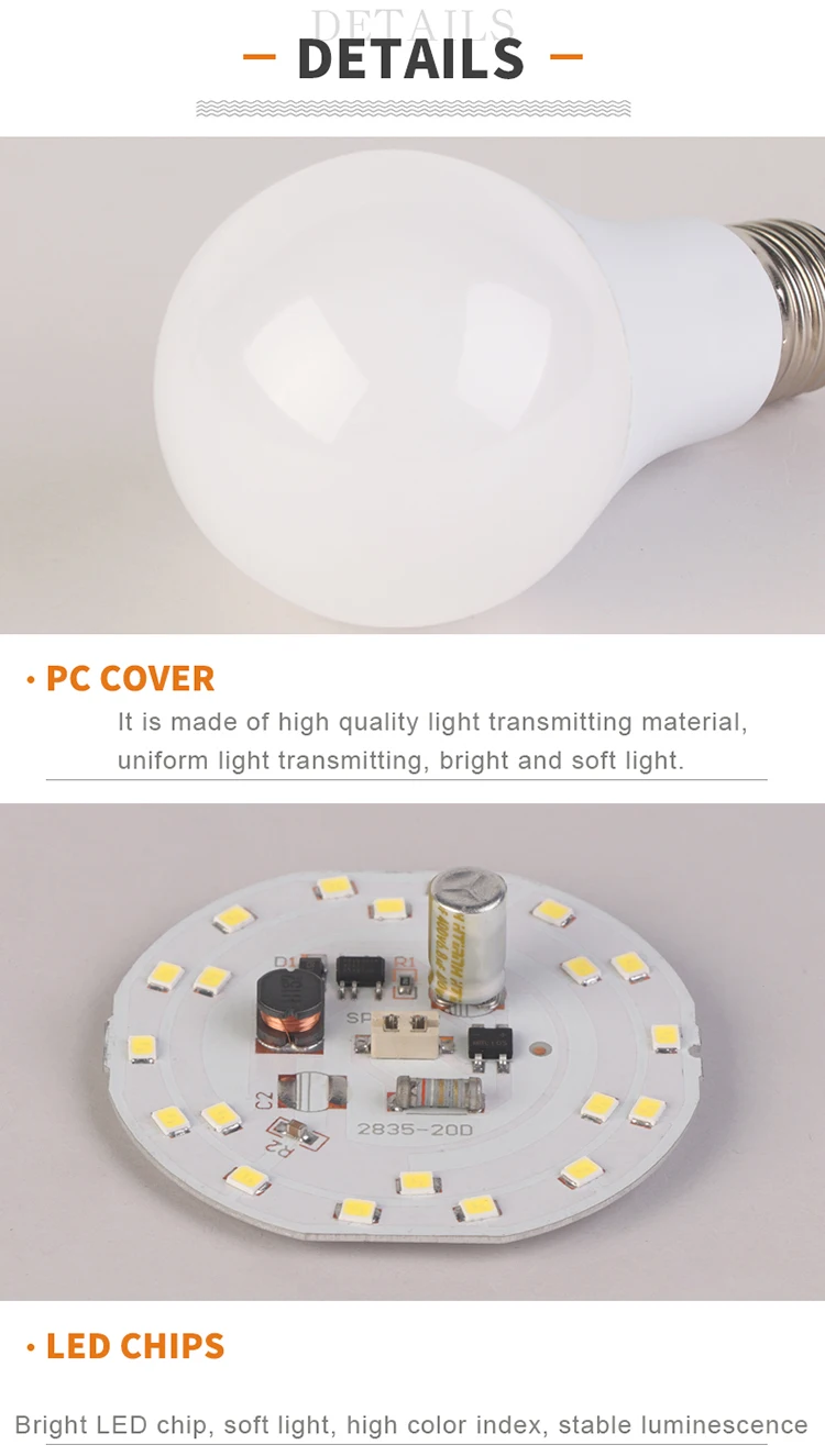 Wholesale price skd energy saving smart b22 e27 3w 5w 7w 9w led bulb lights