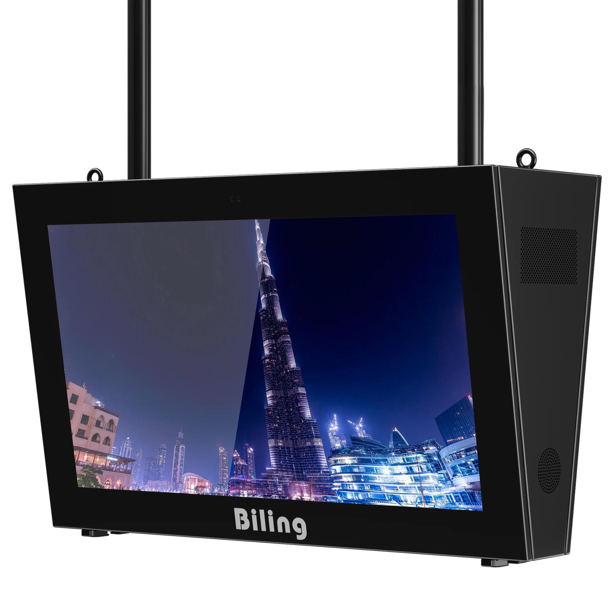 悬挂式双面wifi触摸屏信息亭户外广告显示屏lcd户外ip65显示屏lcd数字