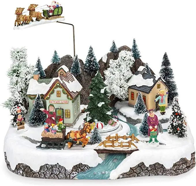 Best Choice Products Animated Musical Prelit Tabletop Christmas