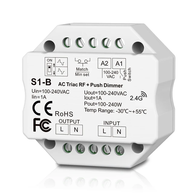 2.4G wireless RF remote Single Color LED strip AC triac LED Dimmer