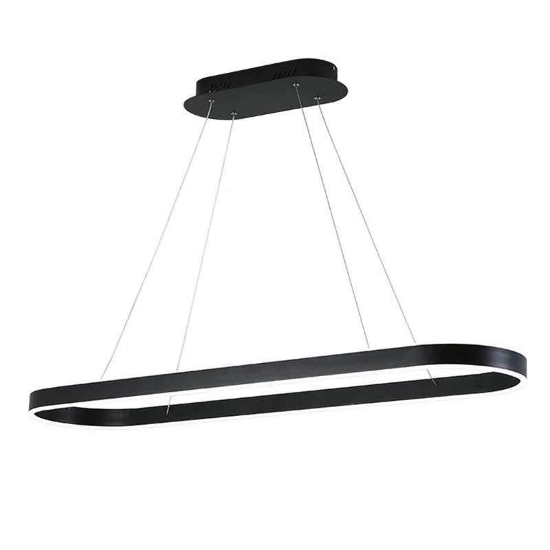 Office pendant lamp aluminum acrylic white black led pendant lights for dining room office meeting room