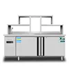 Commercial water bar fresh-keeping table stainless steel operating table refrigerator kitchen freezer milk tea shop set up