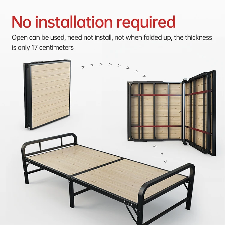 Hot Selling Cheap Price Portable Metal Steel Extra Single Wooden