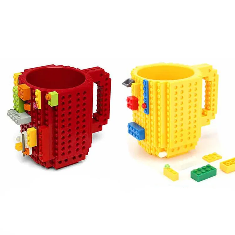 New Design Hot Sale Products Eco-friendly Home Accessories  Creative Brick Mugs Build-on Coffee Water Cups for Kids 