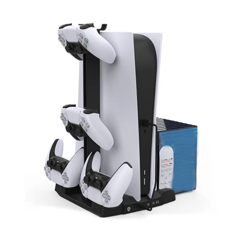 Dual charging dock with cooling fan for PS5 controllers