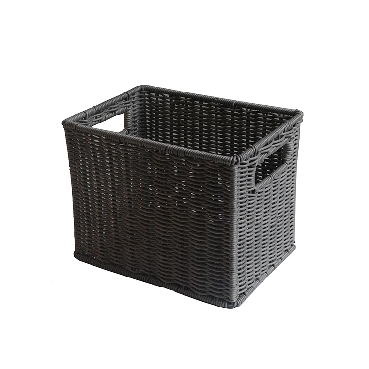 huangtu plastic pp rattan woven laundry basket weaving organizer