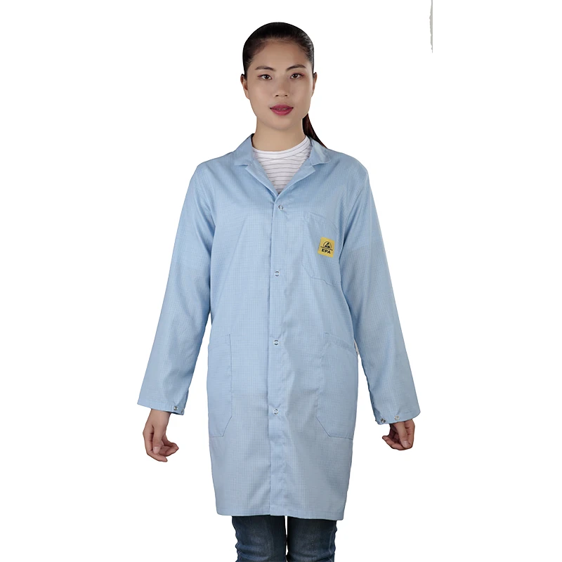 Maxsharer antistatic  esd white color lab coat garment  for cleanroom worker wear
