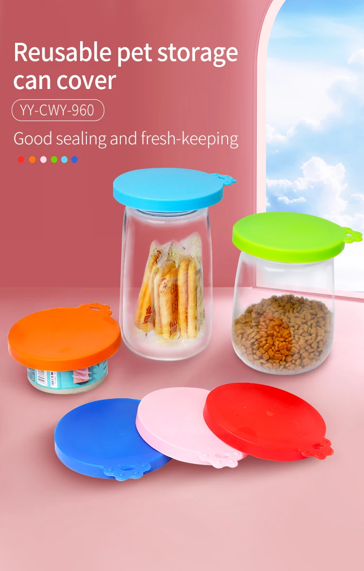 Reusable Dog Storage Top Cap Cat Dog Storage Can Covers Pet Silicone