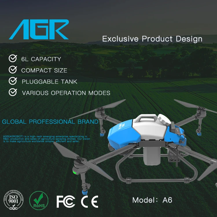 AGR 6L Payload 6kg Unbreakable Durable agriculture Drone Sprayer