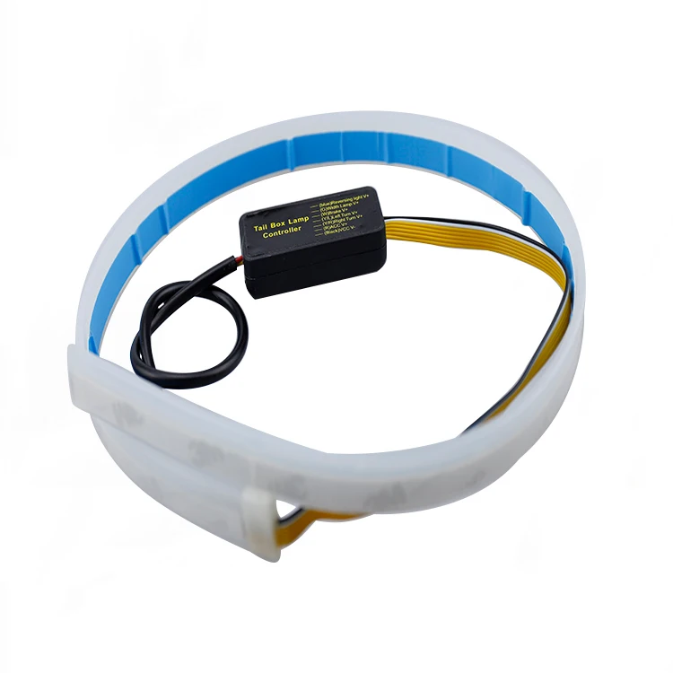 Factory Outlet Waterproof 12V Universal White Amber Flexible Turn Signal DRL LED Strip Automotive Lamp for Cars Trunk