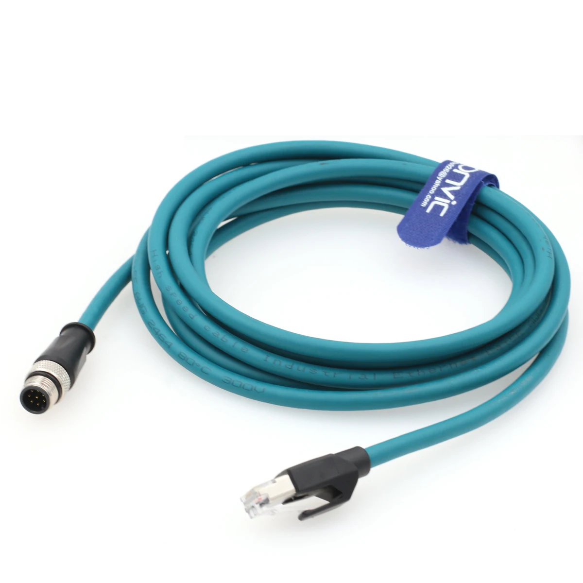 M12 Connector 4 Pin AConnect X Code RJ45 Industrial Shielded Ethernet M12 8 Pin X Code Male To RJ45 Cat6a Ethernet Shielded Cable For Cognex Industrial Camera Flexible 3.3Ft|1M 8 Contact M12 Connectors