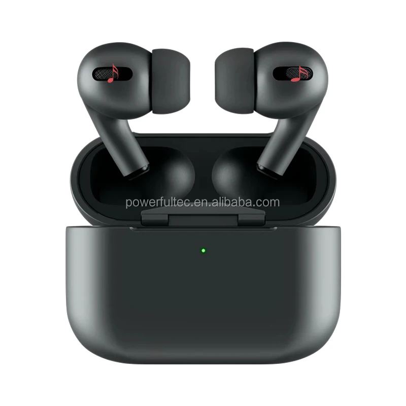 Gps Rename Mini 1:1 TWS Pro 3 Bluetooth Headphone Noise Cancelling Earbud Wireless Charging Earphone For Apple Airpods Pro Black - ANKUX.COM