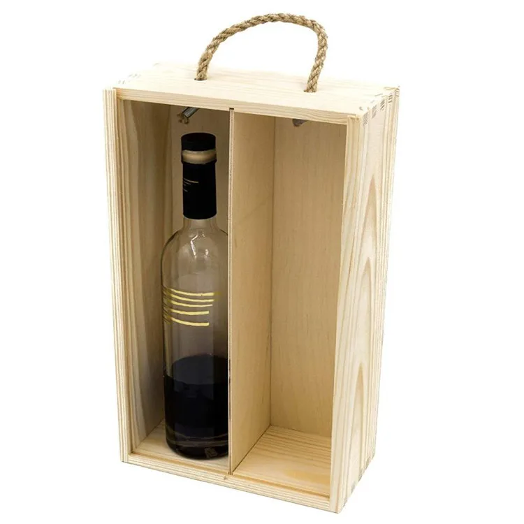 2 bottle wine wood box