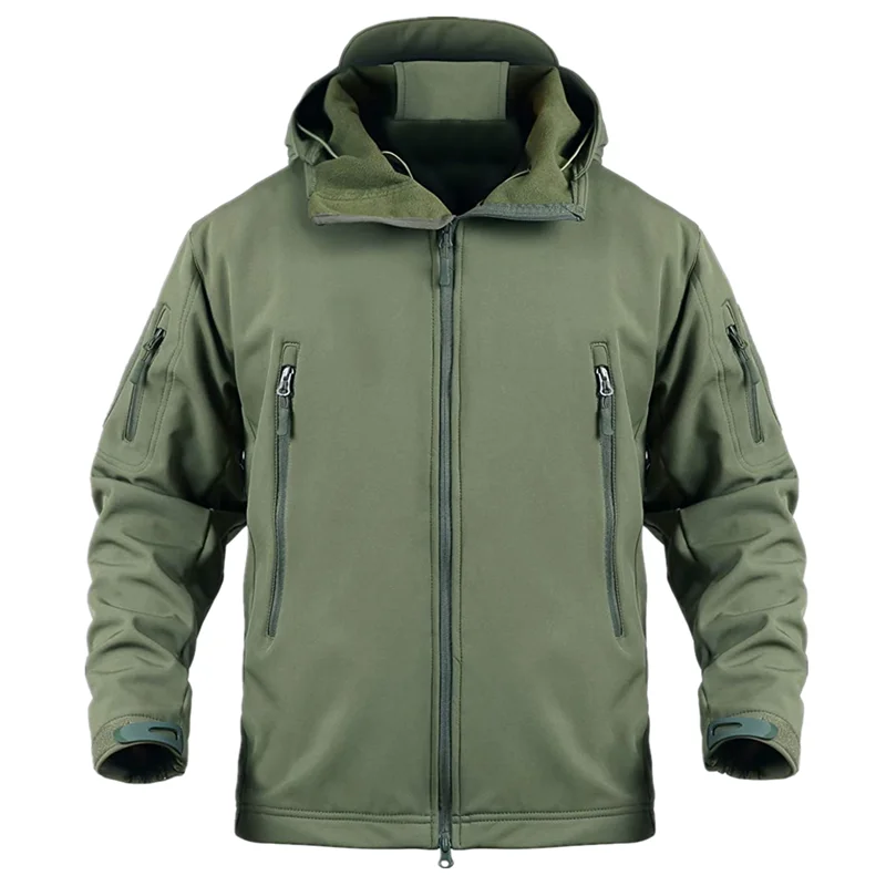 Custom Men Sports Softshell Jackets Grey Outdoor Camping Coats Thermal Waterproof Soft Shell Jacket With Hood