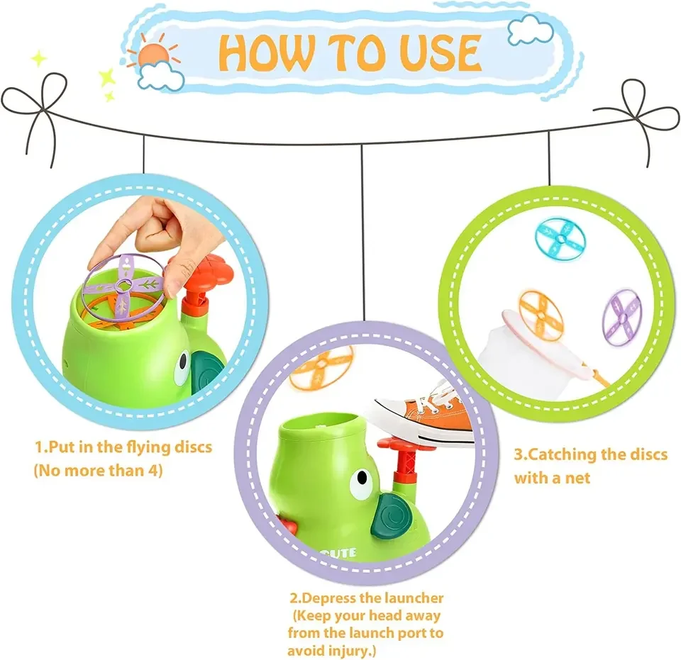 Pt 2024 Trending Products Flying Discs Launcher Toy With Catching Net