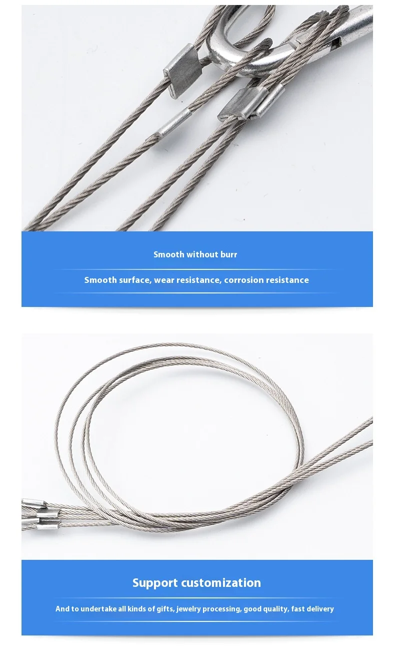 Wire Rope And Pendant Rope Galvanized Double Stainless Steel Terminal 304 Material Copper Wire ...