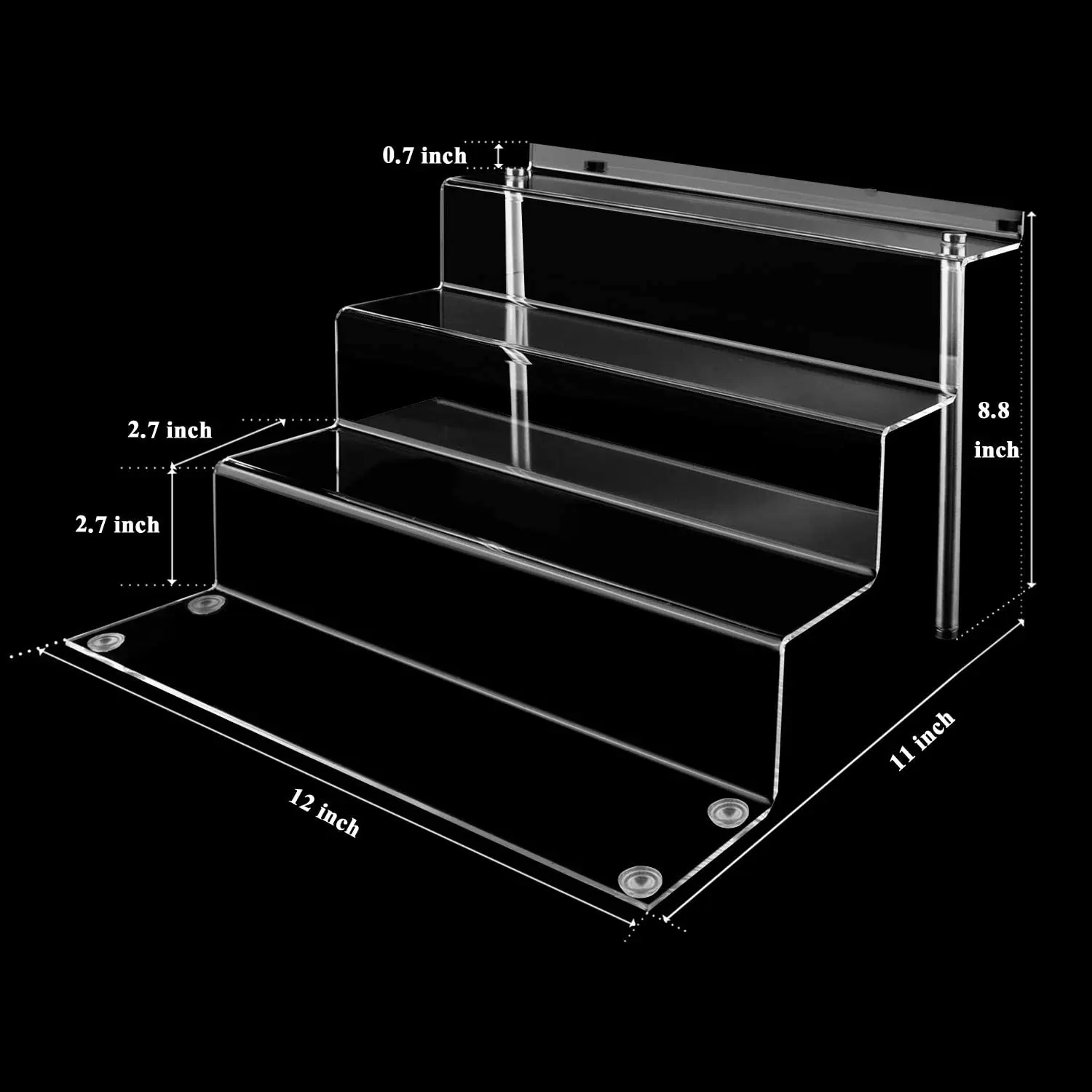 Details about   Transparent Acrylic Display Stand Organizer Shelf for Figures Jewelry Stable 