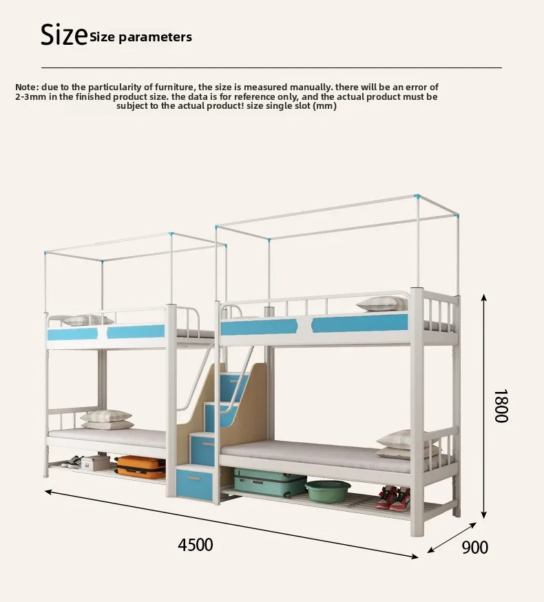 desk combination iron frame bunk bed-13