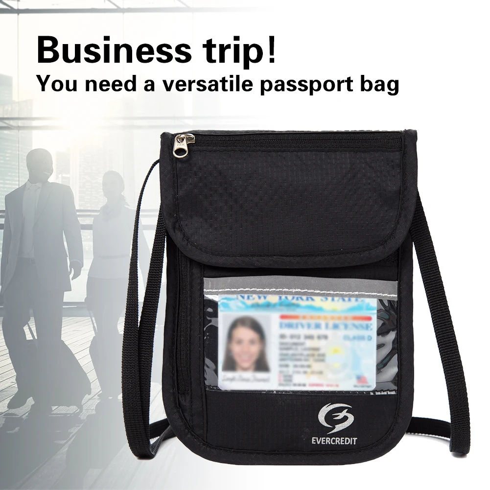 RFID Neck Stash Pouch Travel Holder Passport Id Wallet Bag