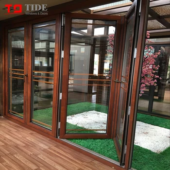 Wooden Door Encase Aluminum Frame Folding Door With Siegenia Hinge Buy Aluminum Wood Frame Glass Door Aluminum Door And Window Aluminum Frame