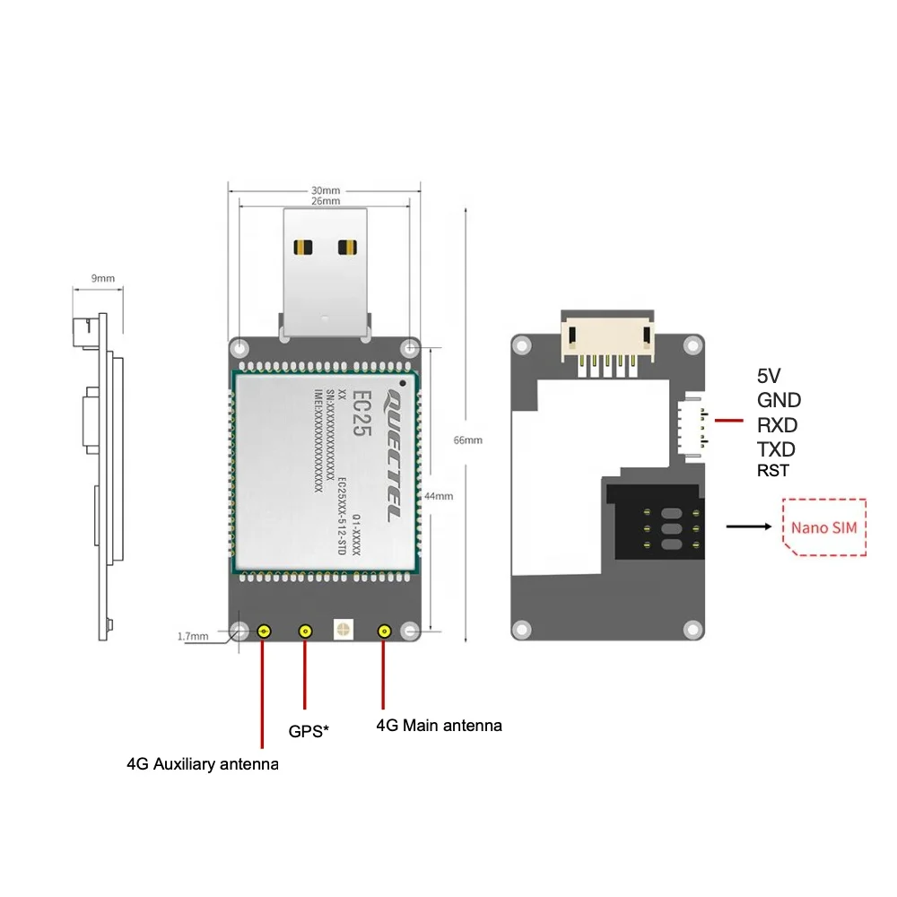 3g 4g Unlock Modem Ec25af Lte Module Usb Dongle 150mbps Cat4 With Sim