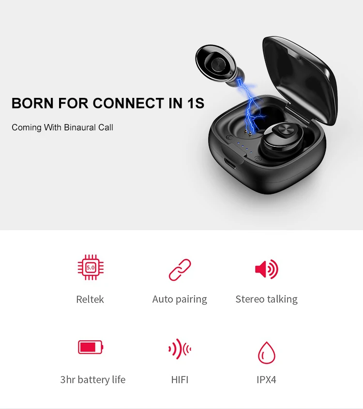 Jellico J18 New 2019 Trending Product Earbuds Noise Cancelling Earphone Bt5.0 TWS Earpieces With Charging Case - ANKUX.COM
