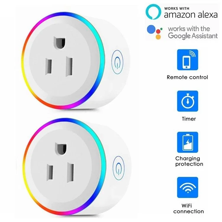 220v 10a Socket Smart Power Tuya Electric Eu Wifi Plug Alexa Google