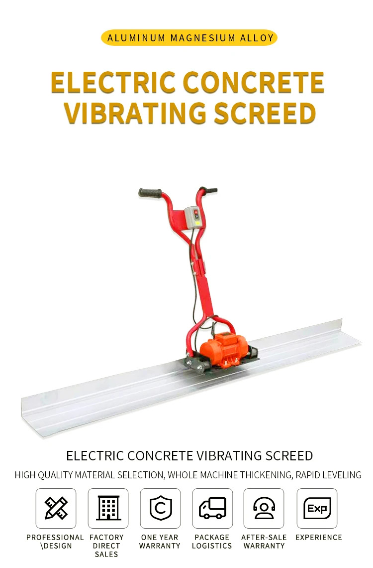 Concrete Screed Vibrating Machine – Cordless Electric Finishing Tool With 9 Speeds, 48V Brushless Motor, 6000mAh Battery, 1.8m Scraper