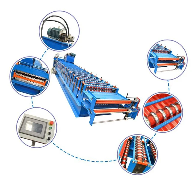 corrugated and trapezoid roof and wall sheet making machine