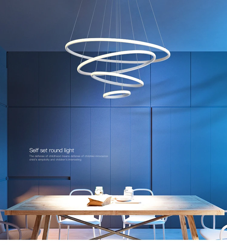 Good quality led pendant ceiling lights 3-rings circular chandeliers pendant lighting chandelier modern