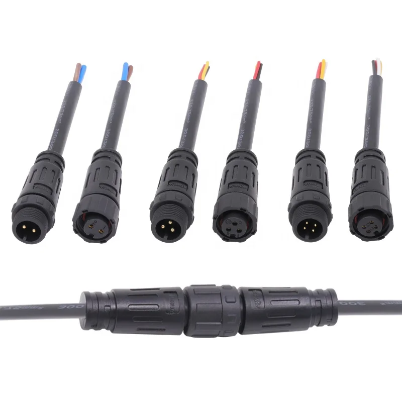ip65 ip67 power cable male to female M12 led waterproof connectors