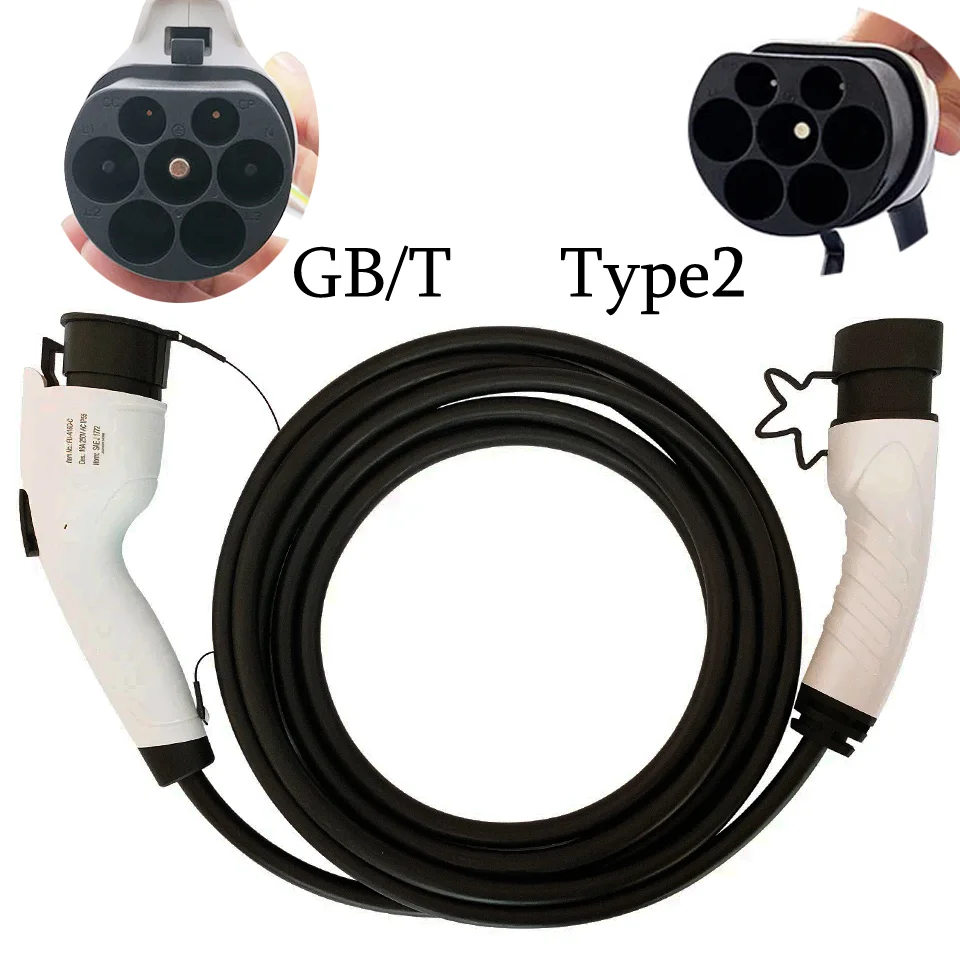 Type 2 To Gbt Ev Charging Cable With Plug 32a 1 Phase Iec 62196 Ev Cable Buy 32a Type 2 To Gb