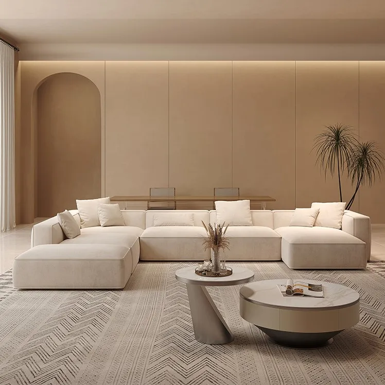 Velvet Fabric Canape Salon Modern Sofa L Shape Lounge Corner Sofa Couch Modular Sectional Sofa