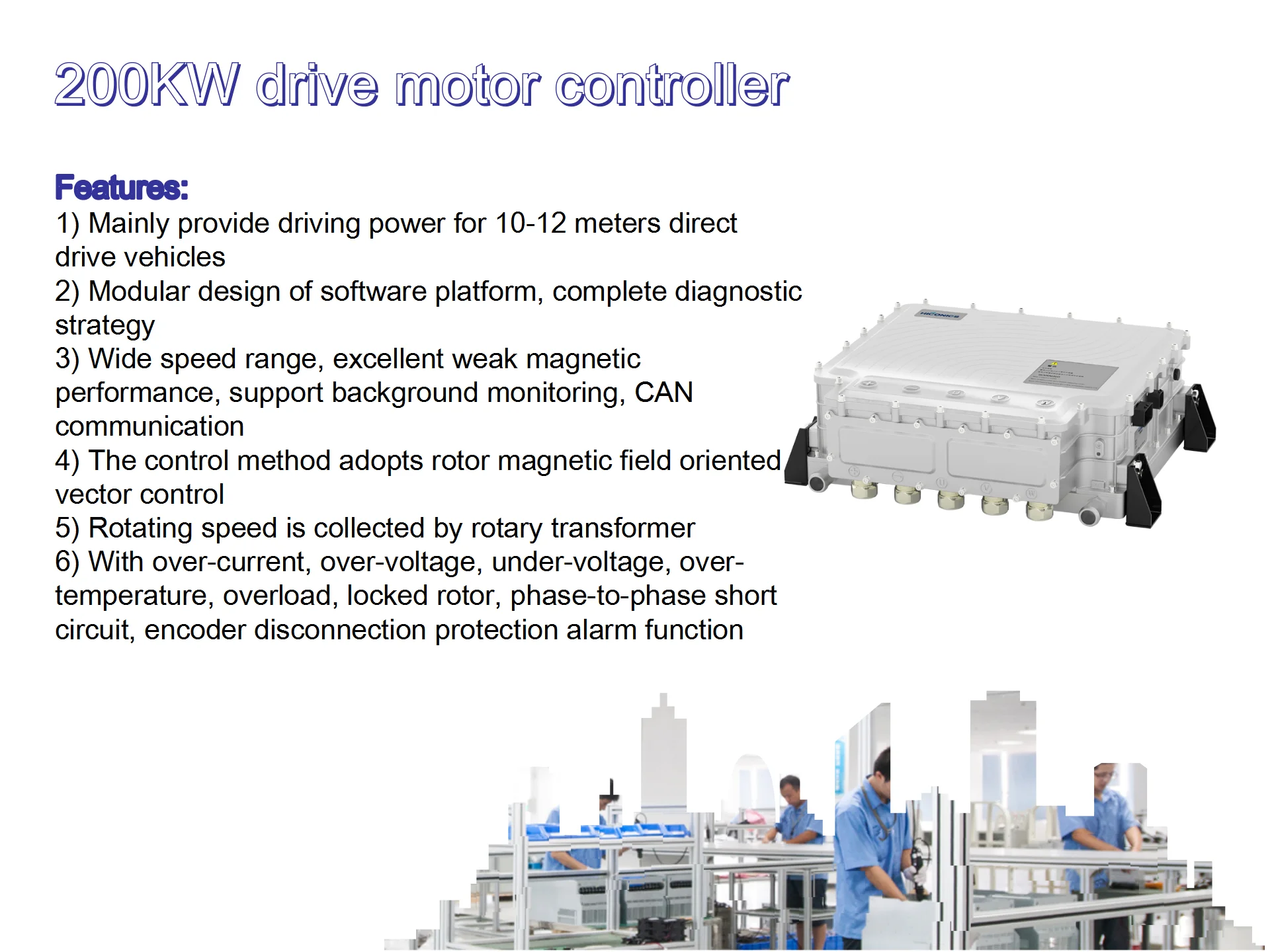 Electric Vehicle Drive Motor Inverter Controller 380v750v 200kw Electric Vehicle Motor