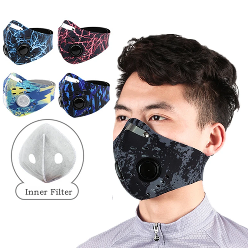 2020 Sports Bike Motorcycle Riding Face Mask With Filters Outdoor Anti