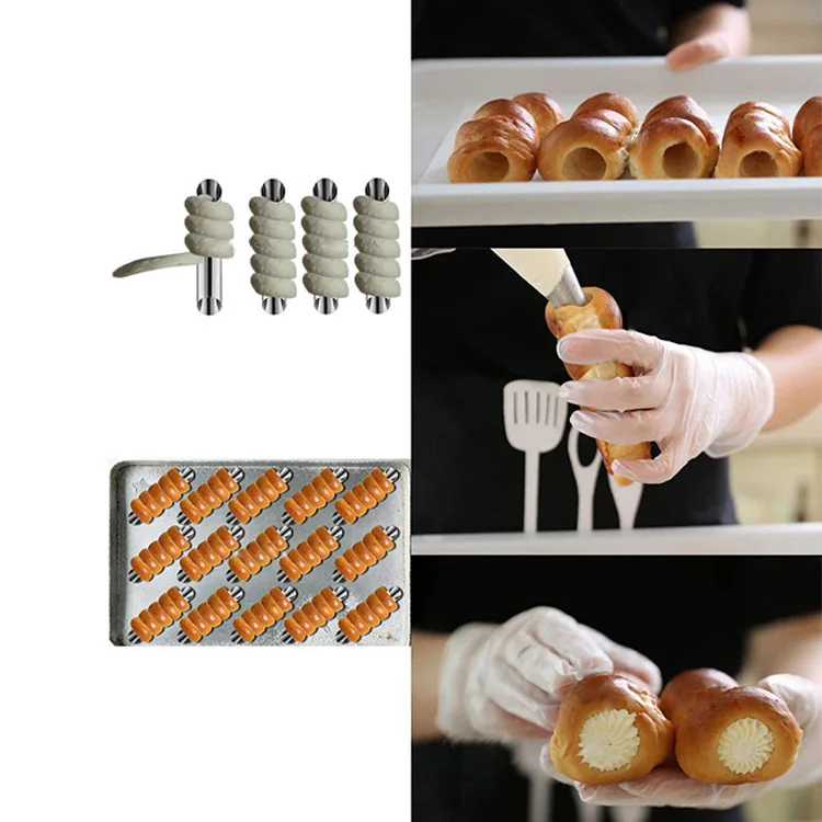 5PCS Stainless Steel Cannoli Tubes Cream Shells Horn Pastry Baking Mold US