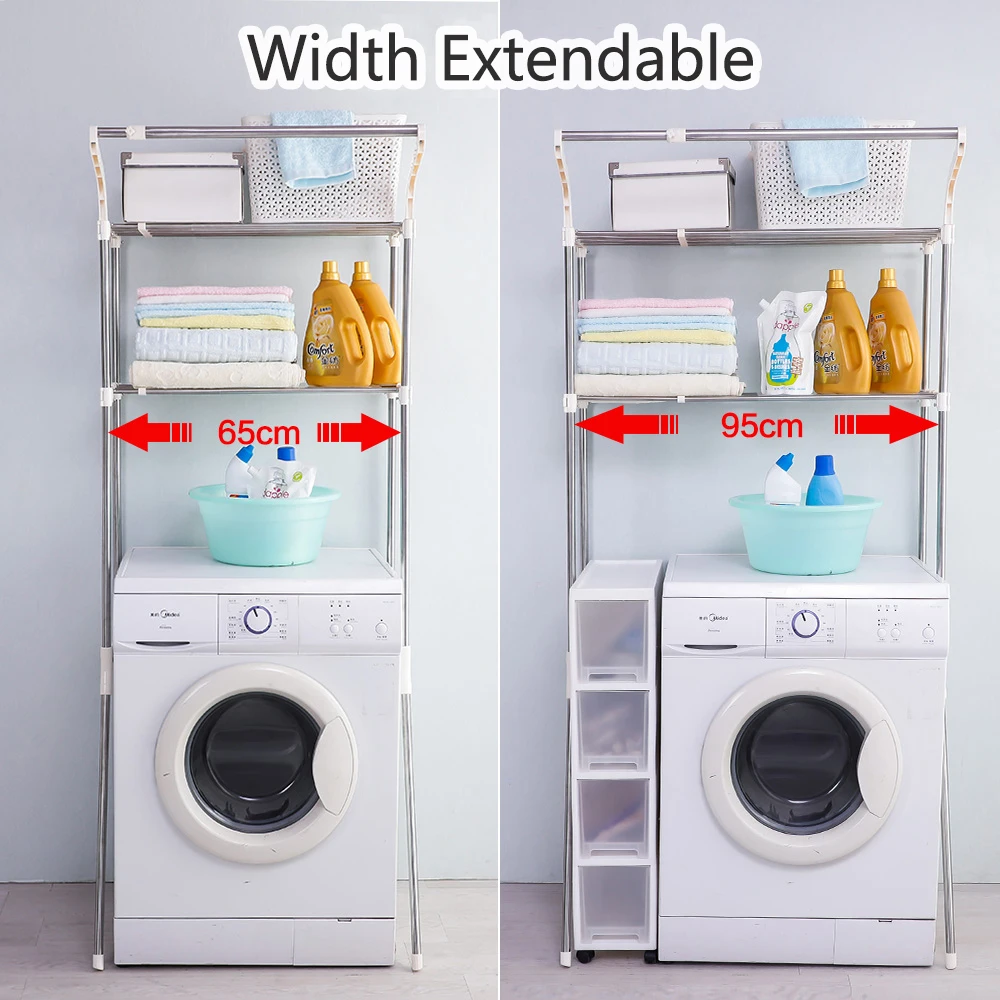 Modern Width Adjustable Over The Washing Machine Shelf Space Saving
